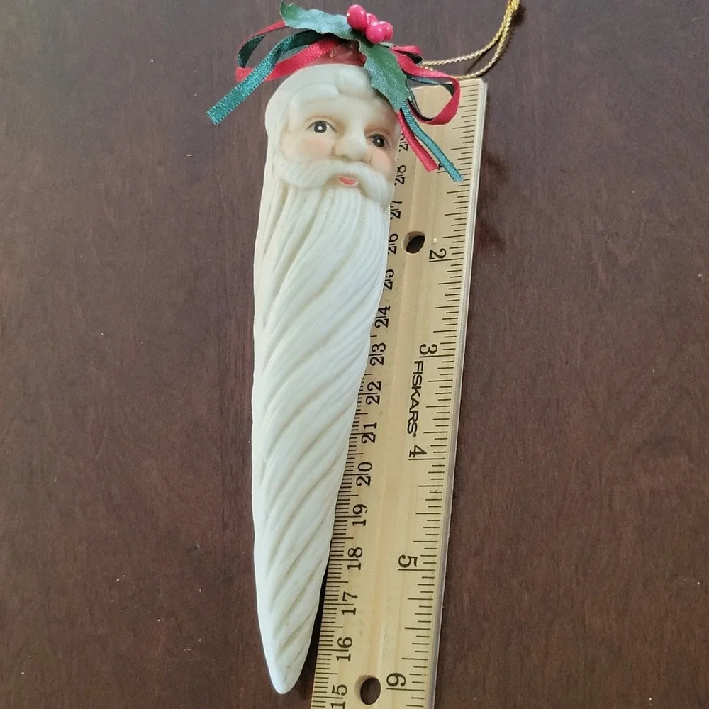 Set of‎ 4 Santa Face Christmas Ornaments w/ Star Original Box Holiday Tree Decor
